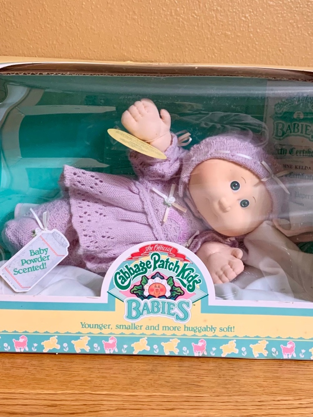 Vintage Cabbage Patch Kids Baby Doll In Box BB Babies Baby Powder Scented